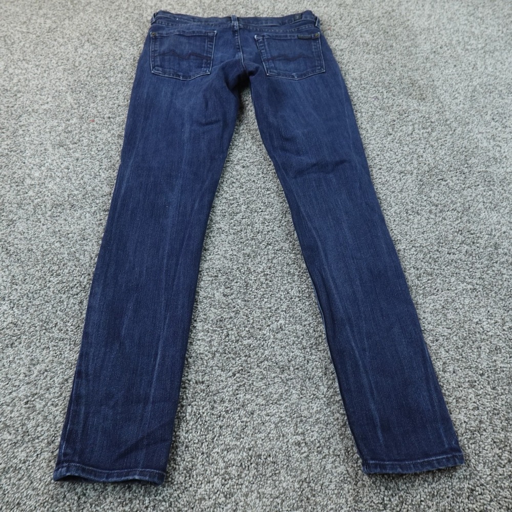 7 For All Mankind Jeans Womens 28 Dark Blue Denim Pants Low Rise Skinny - Picture 8 of 10